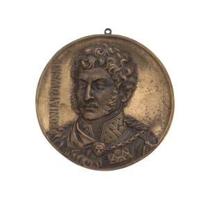 Medailon s podobiznou knížete Józefa Poniatowského, 1. polovina 20. století.