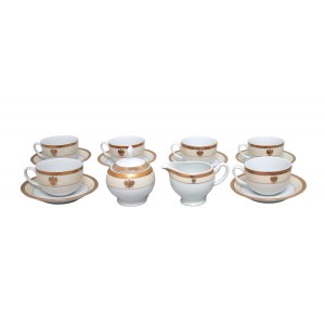 Coffee set for 6 persons, Silesian Porcelain, Katowice, 20th century.