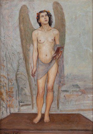 Wlastimil Hofman (1881 Praga - 1970 Szklarska Poręba), Anioł. Alegoria sztuki, 1921