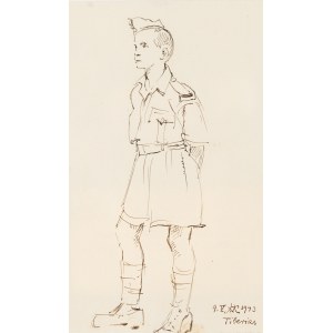 Wlastimil Hofman (1881 Praha - 1970 Szklarska Poręba), Chlapec v uniformě, 1943