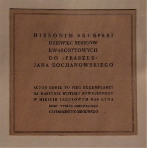 Hieronim Skurpski(1914-2006),ilustracja do Fraszek Jana Kochanowskiego,1947