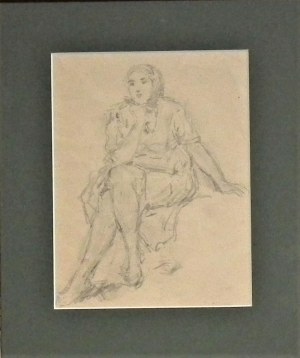 Tadeusz Cieślewski-ojciec(1870-1956),Portret córki Zofii,lata 40-te