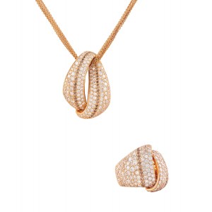 Diamantset: Halskette und Ring, Leo Wittwer, Deutschland, zeitgenössisch