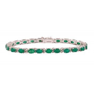 Bracelet with emeralds and diamonds, contemporary