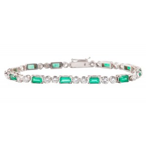 Bracelet with emeralds and diamonds, contemporary