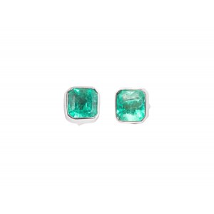 Earrings with emeralds, contemporary