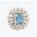 Ring with topaz and diamonds, 2nd half of 20th century.