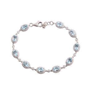 Bracelet with aquamarines and diamonds, Italy, contemporary