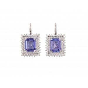 Earrings with tanzanites and diamonds, contemporary