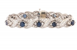 Bracelet with sapphires and diamonds, 2nd half of 20th century.
