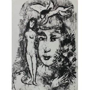 Marc Chagall (1887-1985), Biały Clown(&bdquo;Derri&egrave;re le Mirroir&rdquo; no 147, 1964, Mourlot #411)