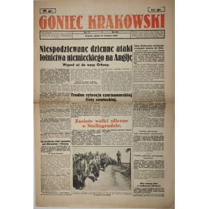 Goniec Krakowski, 1942.9.19, Niespodziewane dzienne ataki lotnictwa niemieckiego na Anglję