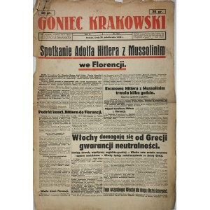 Kraków Goniec Krakowski, 1940.10.30, Meeting between Adolf Hitler and Mussolini
