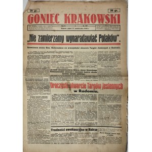 Goniec Krakowski, 1940.10.11, Nie zamierzamy wynaradawiać Polaków