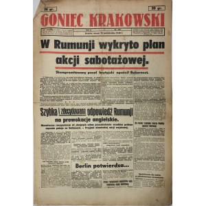 Goniec Krakowski, 1940.10.15, W Rumunji wykryto plan akcji sabotażowej