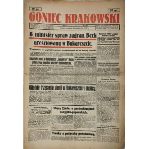 Goniec Krakowski, 1940.10.24, B. minister zahraničných vecí Beck zatknutý v Bukurešti