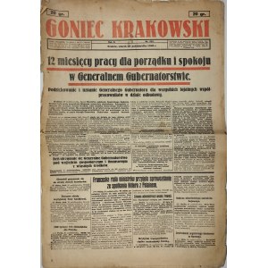 Goniec Krakowski, 1940.10.29, 12 Monate Arbeit für Ordnung und Frieden im Generalgouvernement
