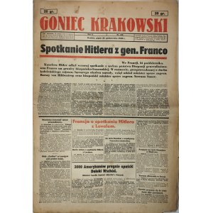 Krakovský goniec, 1940.10.25, Stretnutie Hitlera s generálom Francom