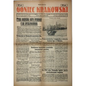 Goniec Krakowski, 1944.12.9, Prasa angielska ostro krytykuje rząd Arciszewskiego