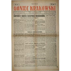 Krakau Goniec Krakowski, 31.10.1944, Churchill über das Ergebnis der Moskauer Konferenz. Befürchtungen der Londoner Emigration werden bestätigt