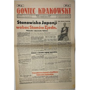 Goniec Krakowski, 1941.1.28, Postoj Japonska ke Spojeným státům americkým