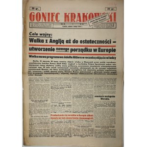 Goniec Krakowski, 1941.2.1, Fighting England to the last resort - the creation of a new order in Europe