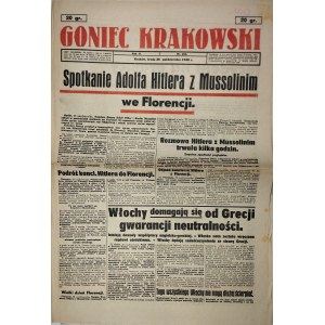 Kraków Goniec Krakowski, 1940.10.30, Meeting between Adolf Hitler and Mussolini in Florence