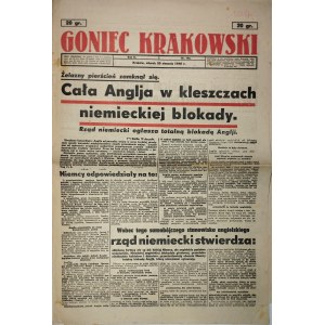 Goniec Krakowski, 1940.8.20, Cała Anglja w kleszczach niemieckiej blokady