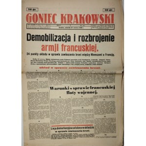 Goniec Krakowski, 1940.6.27, Demobilizacja i rozbrojenie armji francuskiej
