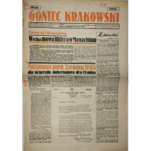 Cracow Goniec Krakowski, 1940.2.26, Acknowledgment of americ. Red Cross to Generaln. Governor Dr. Frank