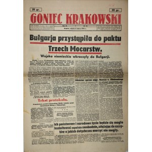 Goniec Krakowski, 1941.3.4, Bułgarja przystąpiła do paktu Trzech Mocarstw