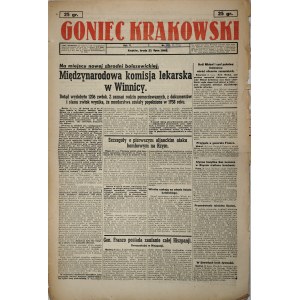 Goniec Krakowski, 1943.7.21, Mezinárodní lékařská komise ve Vinnici