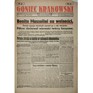 Goniec Krakowski, 1943.9.14, Benito Mussolini na wolności