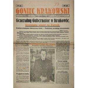 Goniec Krakowski, 1939.11.8, Generalny Gubernator w Krakowie. Uroczysty wjazd na Zamek