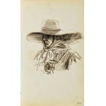 Jacek MALCZEWSKI (1854-1929), Popiersie wieśniaczki w chuście i kapeluszu o rozłożystym rondzie, 1872