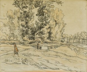 Jean PESKÉ (1870-1949), Landscape with Women