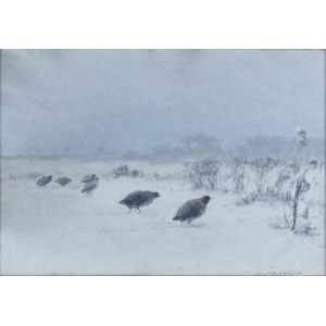 Wiktor KORECKI (1890-1980), Partridges in the snow