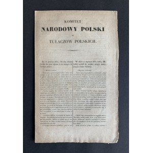 [Wielka Emigracja] Lelewel Joachim - Komitet Narodowy Polski do Tułaczów Polskich. Paryż [17.02.1832]