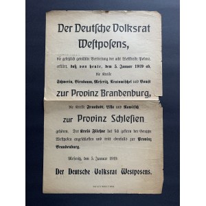 [Afisz] Niemiecka Rada Ludowa Zachodniego Poznania [5.1.1919]
