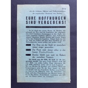 [Flugblatt der Roten Armee an deutsche Soldaten im Raum Breslau. Breslau. [22.03.1945].