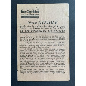 [Flugblatt] Nationalkomitee Freies Deutschland. Breslau. [1945]