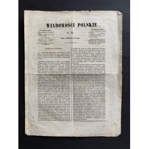 [Wielka Emigracja] Wiadomości Polskie nr 44 z dnia 1 grudnia 1860 roku.