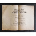 [Program] popołudniowego koncertu Jaques Thibaud [skrzypce]. Warszawa. [1925]