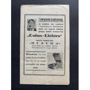 Advertising leaflet of the company EUFON-ELEKTRA. Warsaw [before 1939].