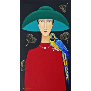 Cecilia Dabrowska, Woman with a parrot, 2023.