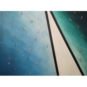Filip Lozinski, Composition with white stripe, 2023