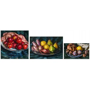 Slawomir J. Siciński, Apples, Shallots, lemons and pears, Still life with lemon