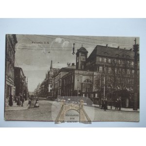 Katowice, Kattowitz, ulica, 1919, ciekawy stempel