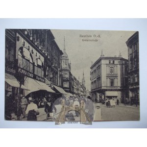 Bytom, Beuthen, ulica Gliwicka, ok. 1920, mini-pocztówka