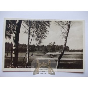 Zabrze, Hindenburg, forest bathing area, circa 1940.